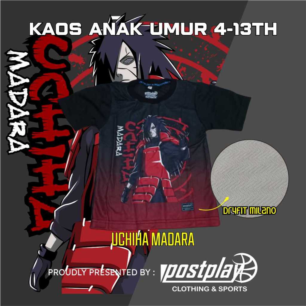 Kaos Anak Anime Uchiha Madara