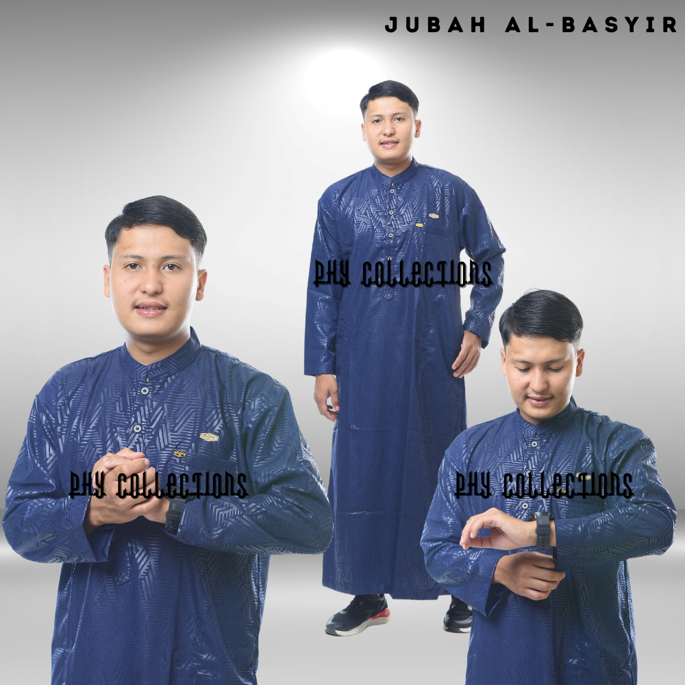 Baju Jubah Gamis Pria Laki Laki Dewasa Cowok Remaja Model Haromain Motif Embos Lengan Panjang Ukuran