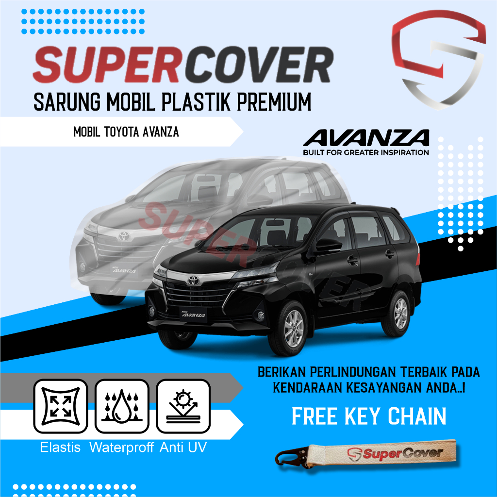 Sarung Mobil TOYOTA AVANZA  SuperCover Premium, Cover Mobil Plastik Transparant Super Cover Waterpro