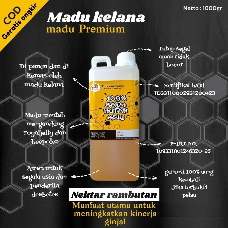 

Madu Murni Asli Nektar Bunga Rambutan 1kg