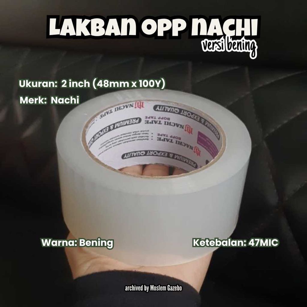 

Lakban OPP Nachi - Lakban Bening - Isolasi 2 inch 48mm 100 YARD