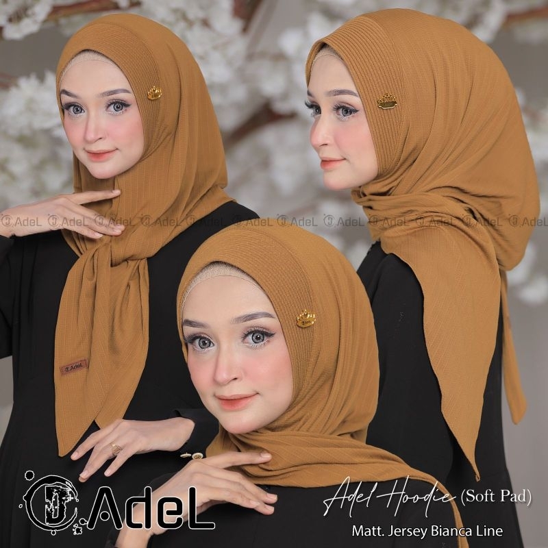 HIJAB SEGITIGA INSTAN ADEL HOODIE SOFTPAD ORI ADEL