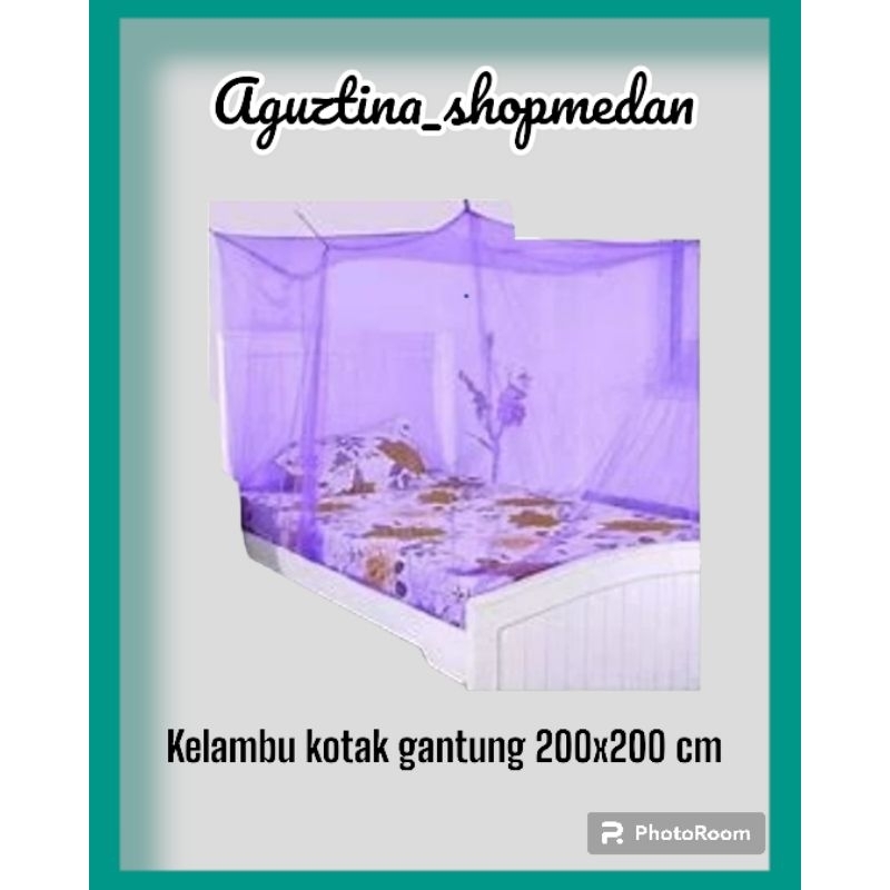 KELAMBU GANTUNG KOTAK/KELAMBU POLOS JUMBO/KELAMBU TIDUR GANTUNG 200X200 CM/KELAMBU KOTAK POLOS