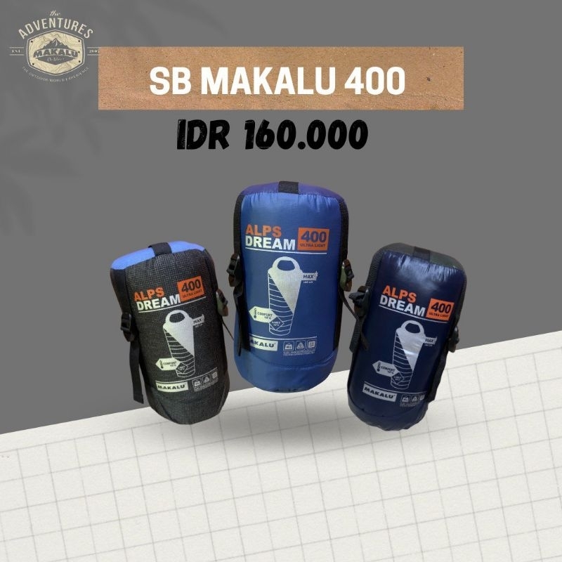 Sleeping Bag Mummy Dacron Ultralight UL Makalu Alpsdream 400 Kantong Tidur SB Ultra Light