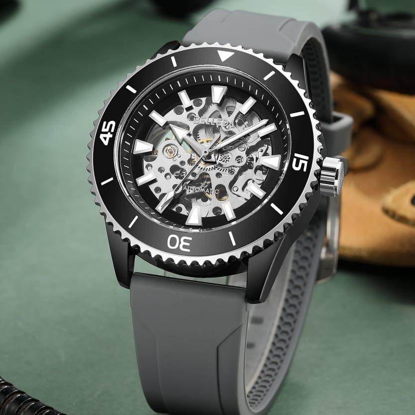 Jam Tangan Pria BELLEDA 9541 KARET Otomatis Mekanik