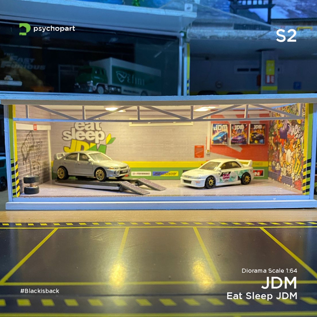 Diorama Bengkel JDM Pandalism Skala 64