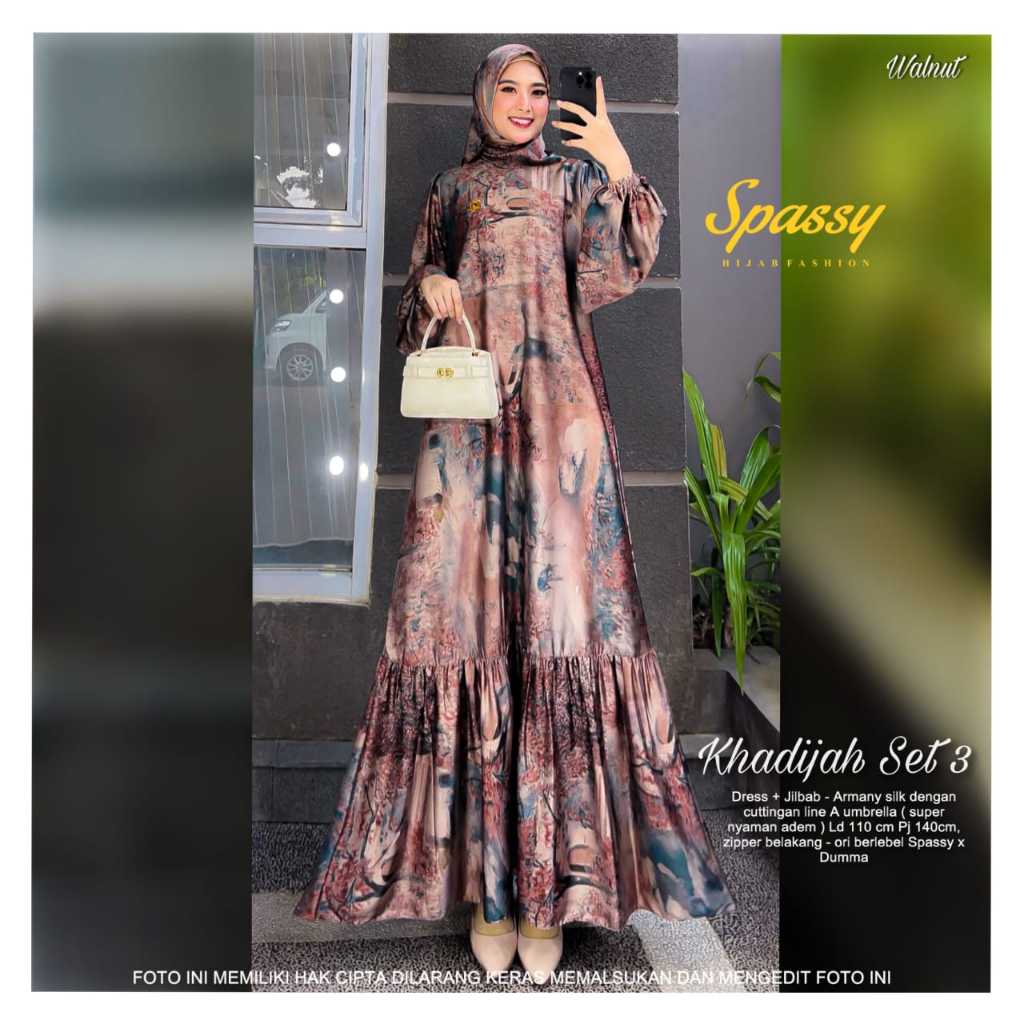 ( INCLUDE HIJAB ) KHADIJAH SET HIJAB DRESS GAMIS MAXY ORIGINAL BY SPASSY OFFICIAL STORE HIJAB FASHIO