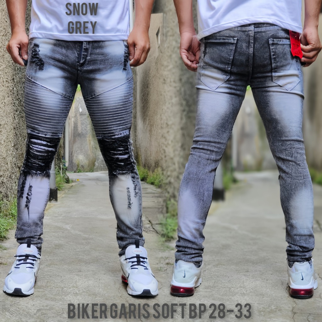 Terlaris Celana pria jeans terlaris Bikers Sobek ripped/Celana Pria Jeans Bikers Sobek Ripped Puring