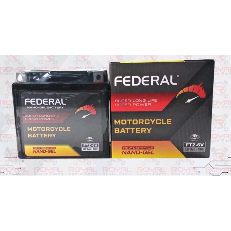 aki full kering federal FTZ-6S vario 125, CB150R, vario 150