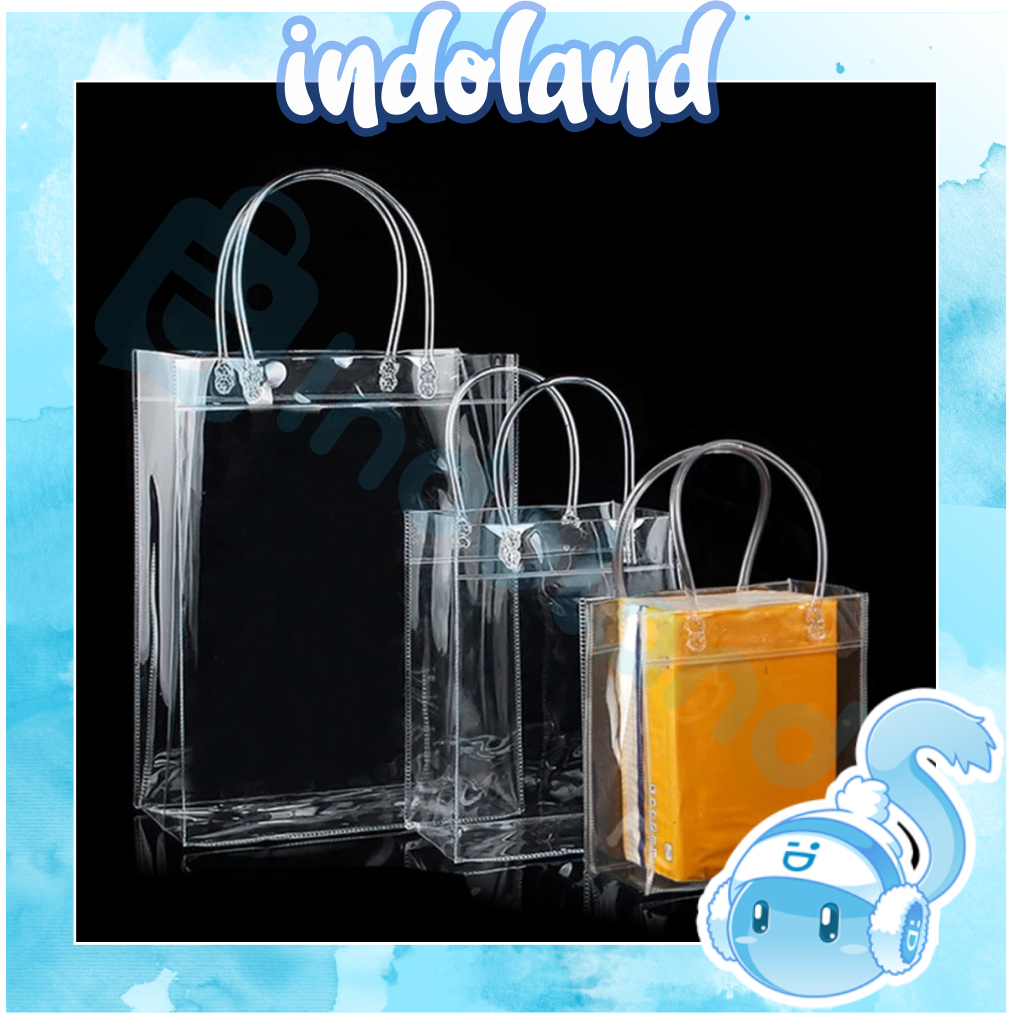 

☀ INDOLAND ☀ Tas Mika Transparan Hampers Goodie Bag Souvenir Ulang Tahun Tas Bening PVC R1007