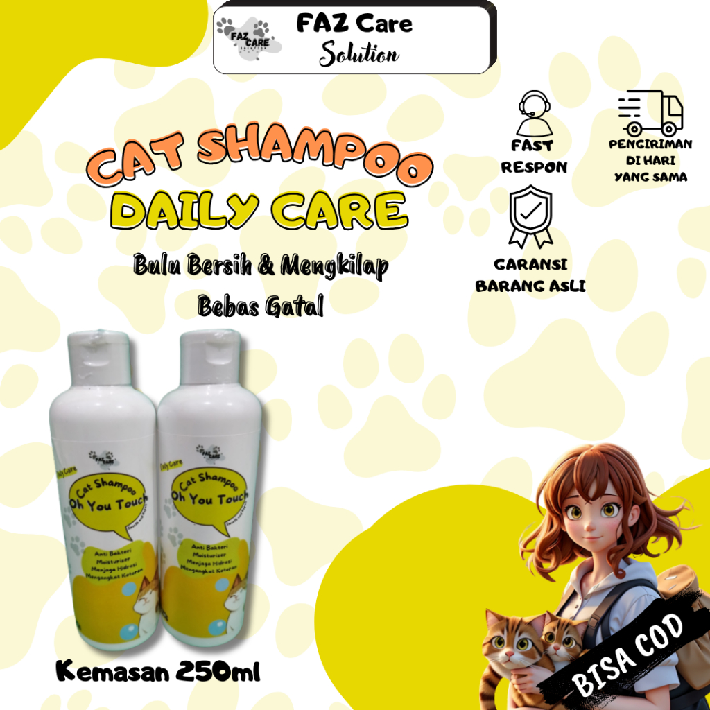 Oh You Touch Cat  Shampoo Sampo Kucing 250ml Aroma Lemon Wangi Harum Tahan Lama Sampo Kucing Anjing Anggora Persia Himalaya
