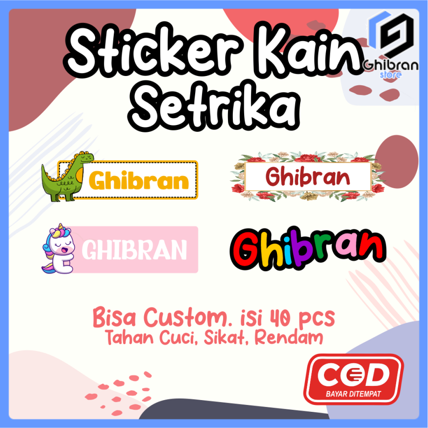 

Label Baju Custom Nama II Stiker Kain Setrika II Stiker Custom Nama II Stiker Aesthetic II Sticker Label Nama Kain