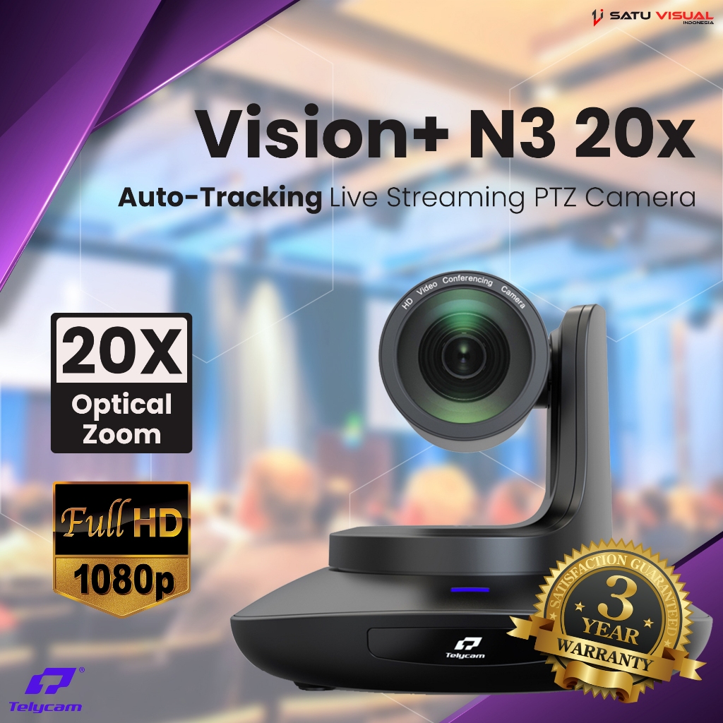 Telycam Vision+ N3 20X - Auto Tracking NDI HX3 Live Streaming PTZ Camera