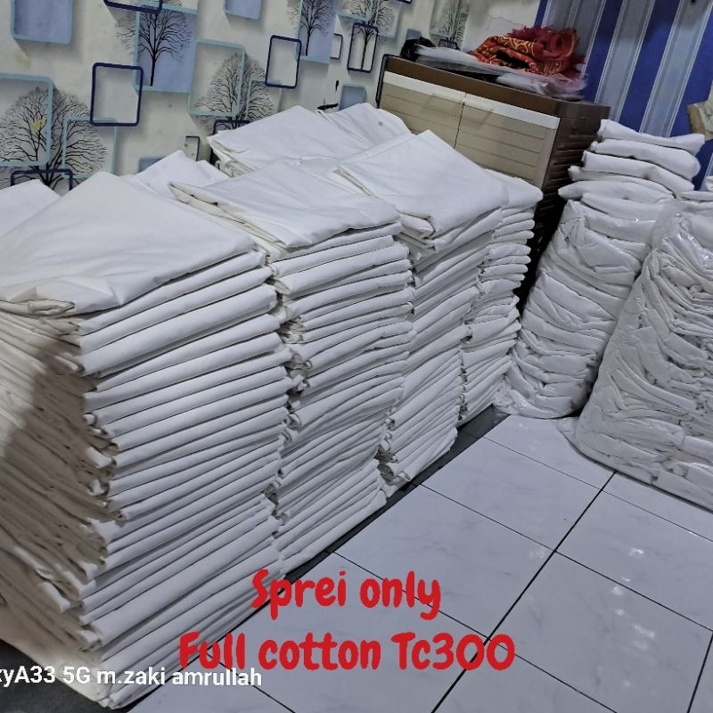 Sprei Hotel | Sprei Only polos putih Full Cotton Tc 300 Asli Katun 100% | Sprei Rumah sakit Sprei penginapan Katun asli 100% full cotton