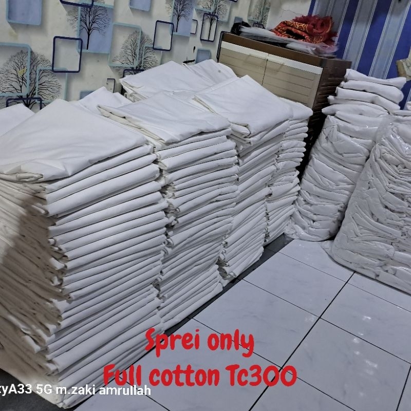 Sprei Hotel | Sprei Only polos putih Full Cotton Tc 300 Asli Katun 100% | Sprei Rumah sakit Sprei pe