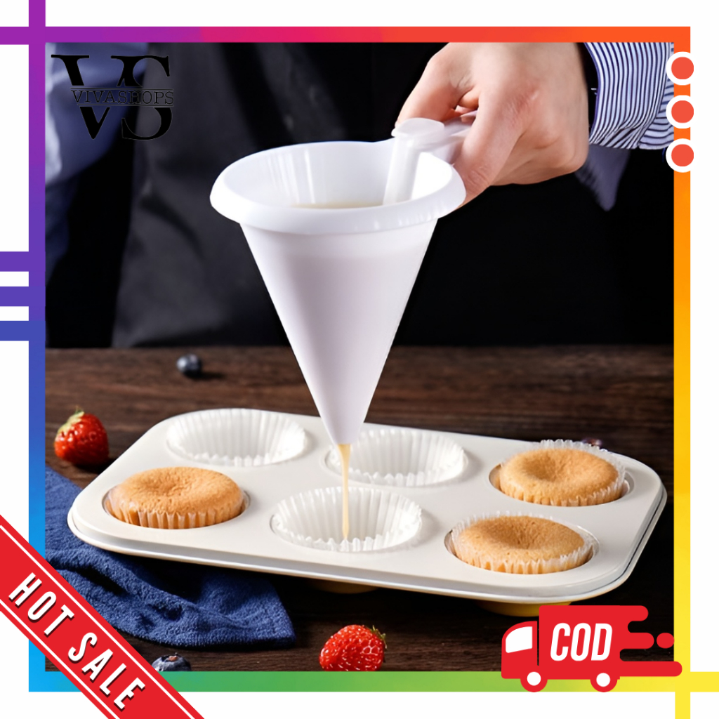 Dispenser adonan kue praktis corong adonan / Corong Adonan Kue Dispenser dengan Tuas Penakar