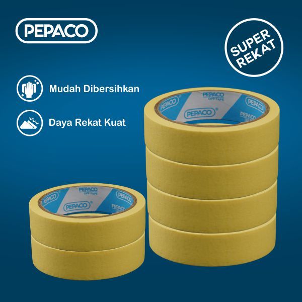 PEPACO MASKING TAPE, LAKBAN KERTAS, 1 INCH X 20 YARD, 1 SLOP, 6 ROLL