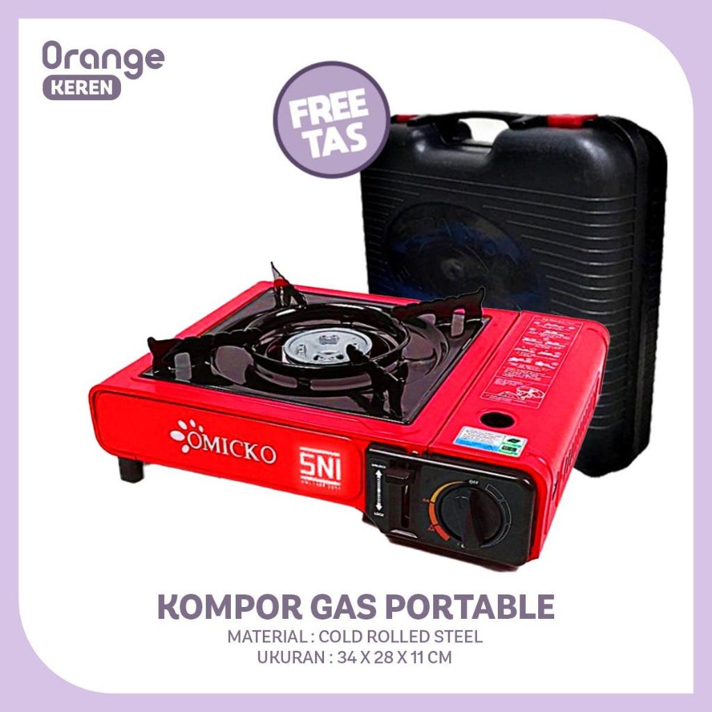 Kompor Gas Portable Omicko 1 Tungku 2in1 - Orange