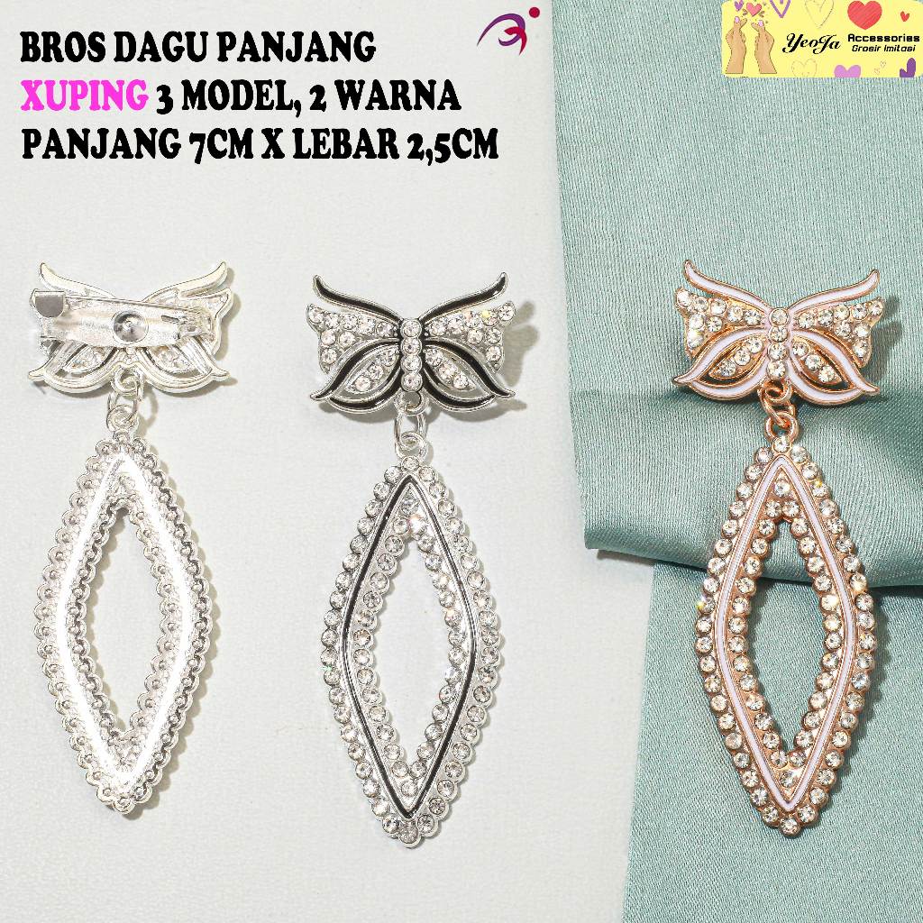 Bros Dagu / Jilbab / Hijab / Kerudung / Pashmina / Jurai Panjang / Gantung / Bros Peniti / 3 Model