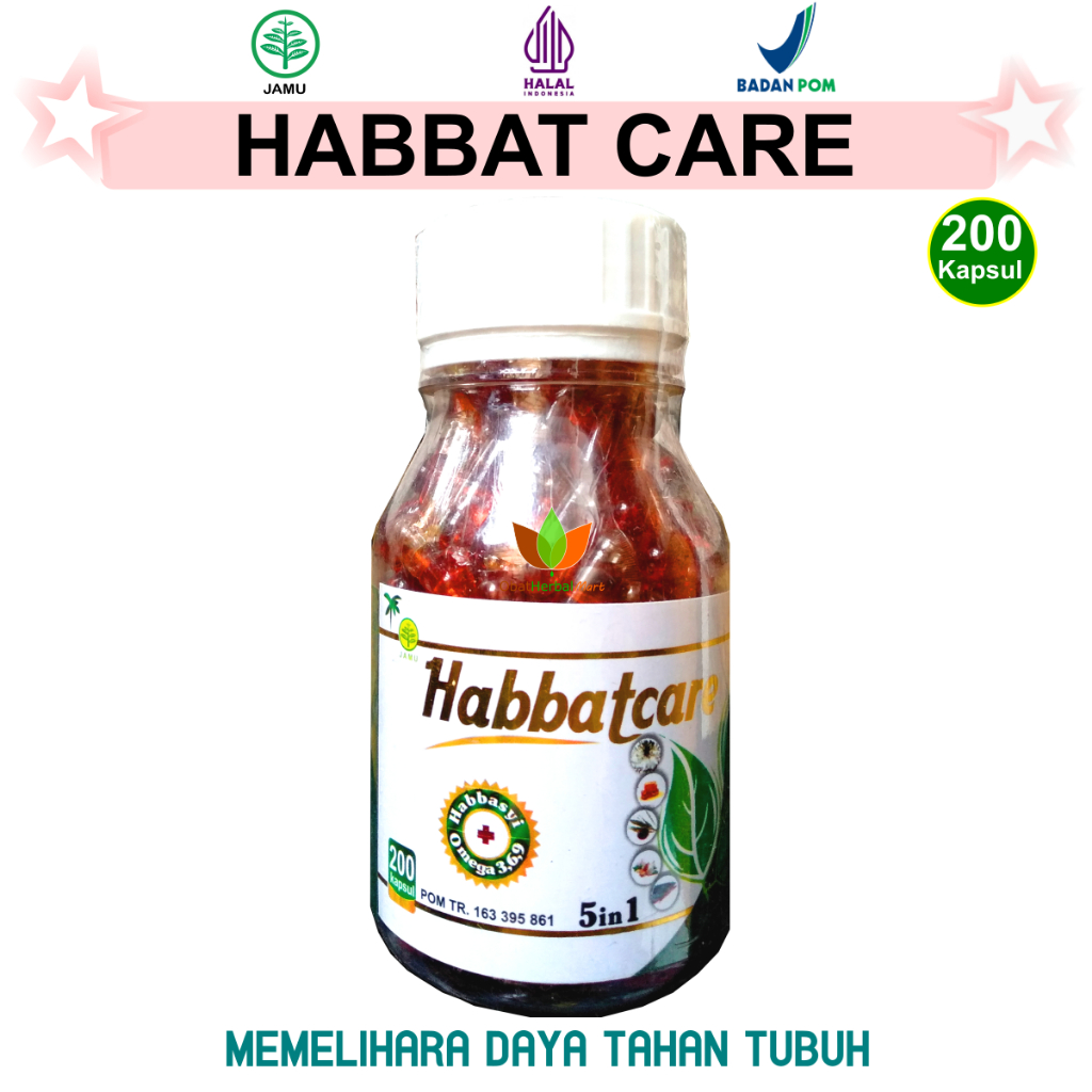 200 KAPSUL HABBATCARE JAMU OBAT HERBAL SUPLEMEN KESEHATAN TUBUH HABBATUSSAUDA JINTEN JINTAN HITAM HA