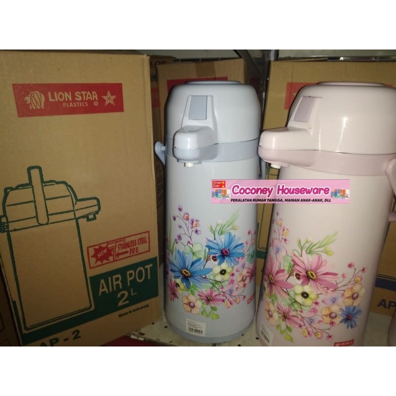 Termos Air Panas 2 Liter Lion Star / Termos Air Panas Tekan (Pencet) / Air Pot 2 L Lion Star