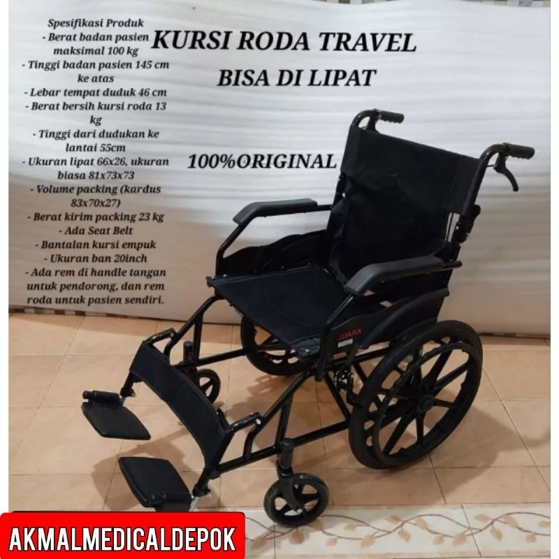 Kursi Roda Travel Termurah - Ringan, Kuat ,Lipat Kecil ,Ready Stok