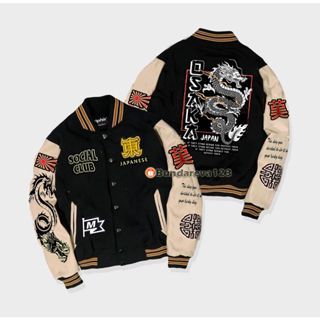 Jaket Baseball Varsity Pria & Wanita / Jaket Varsity Baseball Sukajan Jepang Naga Osaka Fullprint QU
