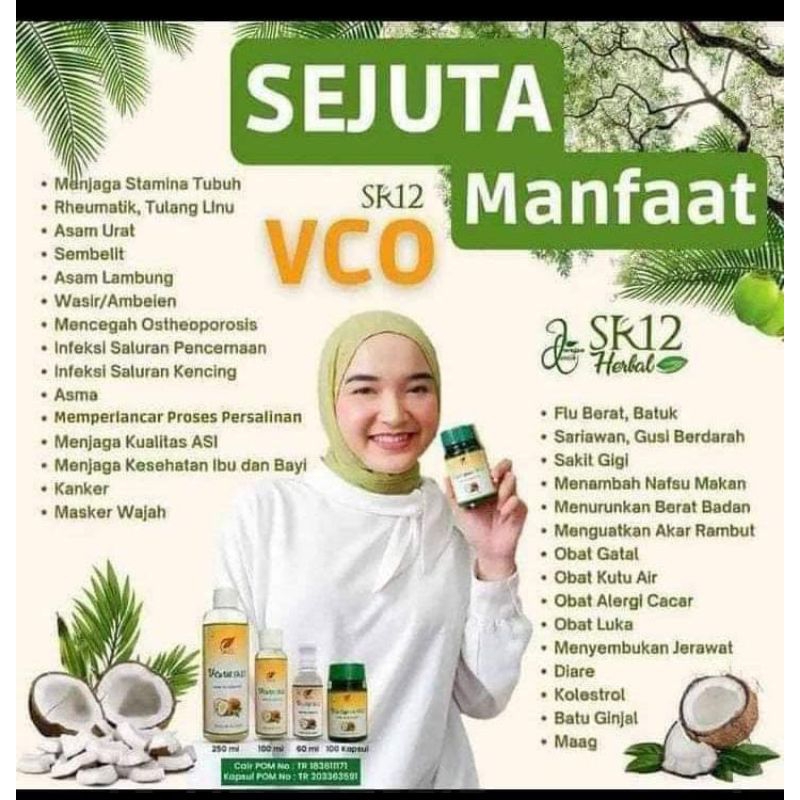 SR12 Vco Oil & Kapsul Minyak Kelapa Murni Halal & BPOM 60ml 100ml 250ml & Kapsul