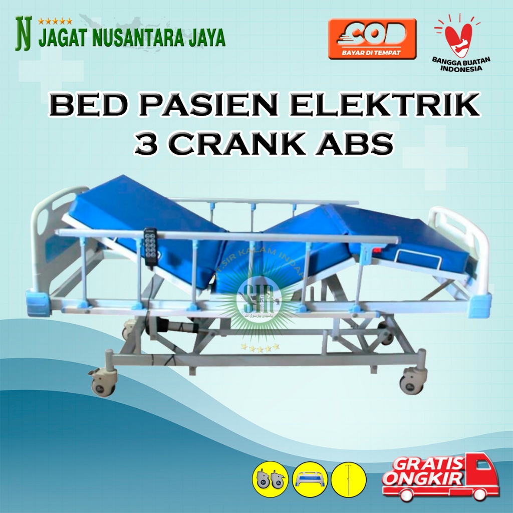 BED PASIEN 3 CRANK ABS ELEKTRIK | BED PASIEN ELEKTRIK | RANJANG PASIEN ELEKTRIK | BED PASIEN 3 ENGKO