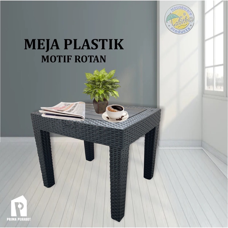 Meja Rotan Plastik Tabitha Meja Teras Tamu