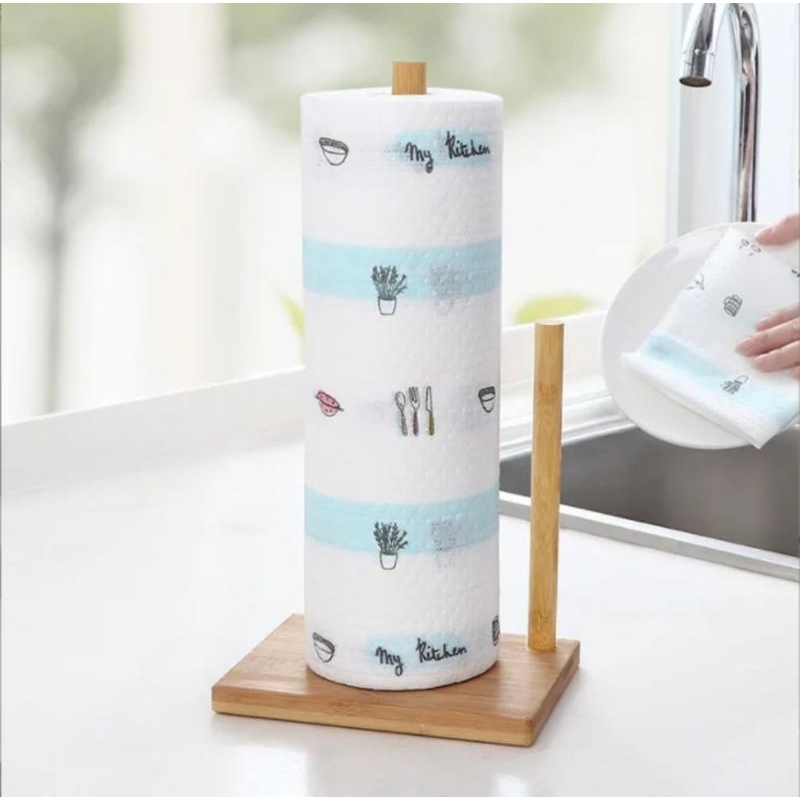 Tempat Tisu Dapur Bahan Kayu / Tempat Tisu Roll Kayu Aesthetic