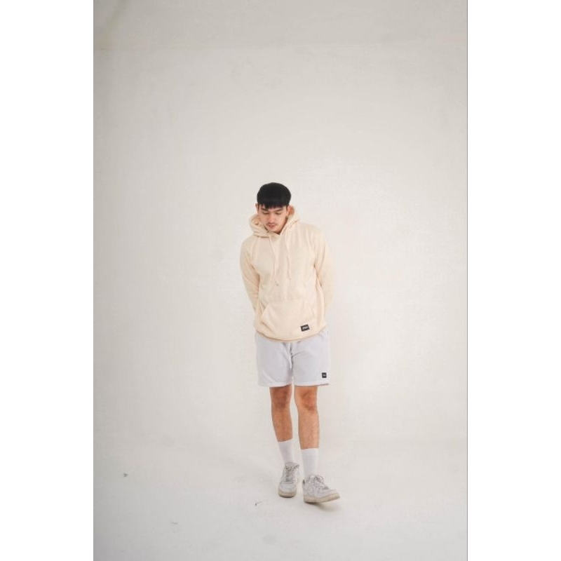 Hoodie Polos Unisex Jumper Cream - Pullover Hoodie Fleece Basic - Sweater Pria Kece Tebal 280 GSM