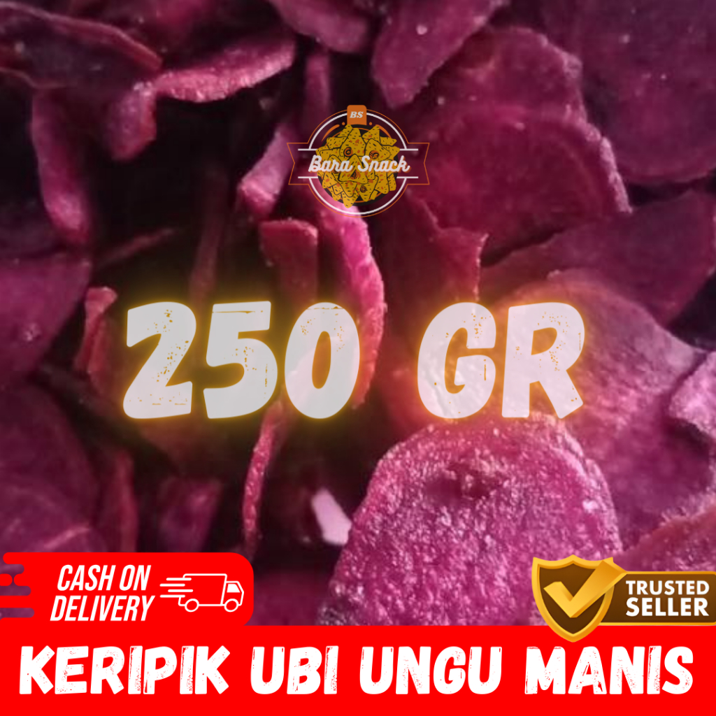 

[ 250gr ] Keripik Ubi Ungu Manis Premium / Keripik Ketela Ungu / Camilan Snack Kiloan Murah