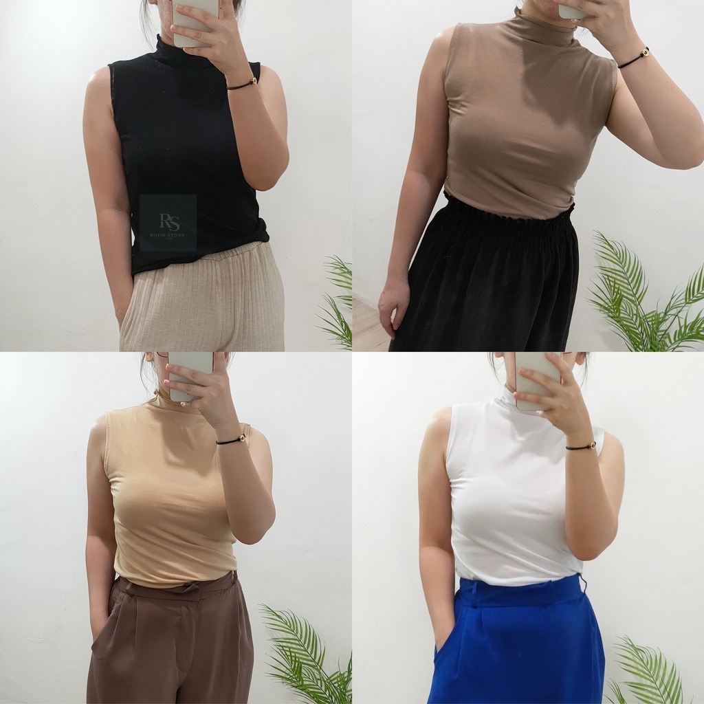 Kaos manset tanpa lengan wanita manset buntung lekbong wanita bahan adem