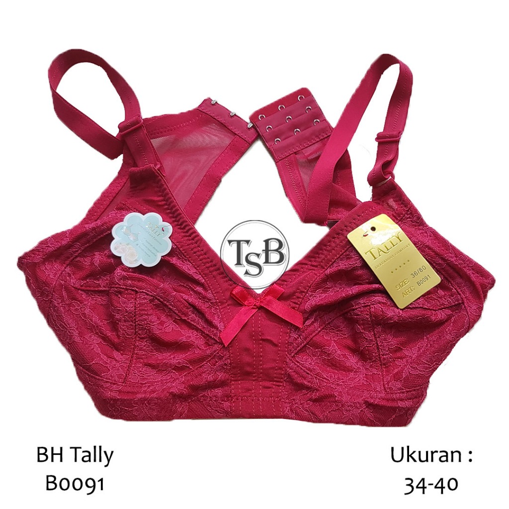 BH Wanita Tally B0091 BRA Wanita Tally BH Tally BRA Tally Tanpa Busa Kait 3 34 46 38 40
