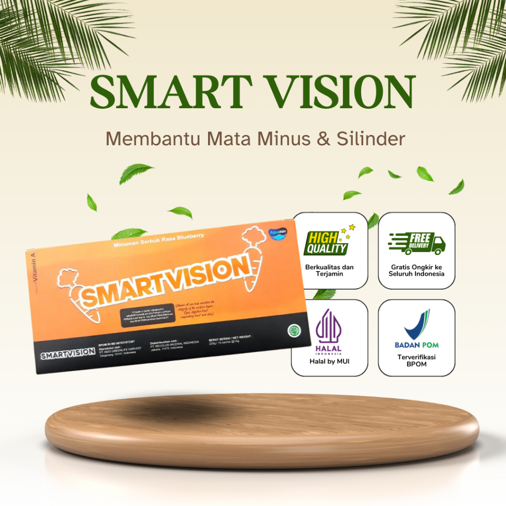 Smart Vision Vitamin Obat Mata Serbuk Suplemen Mata Minus Dan Silinder