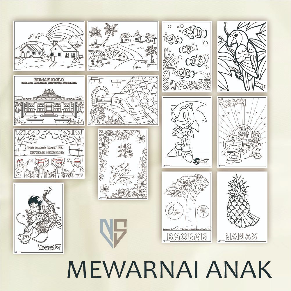 

Kertas Mewarnai A4 - lembar mewarnai anak