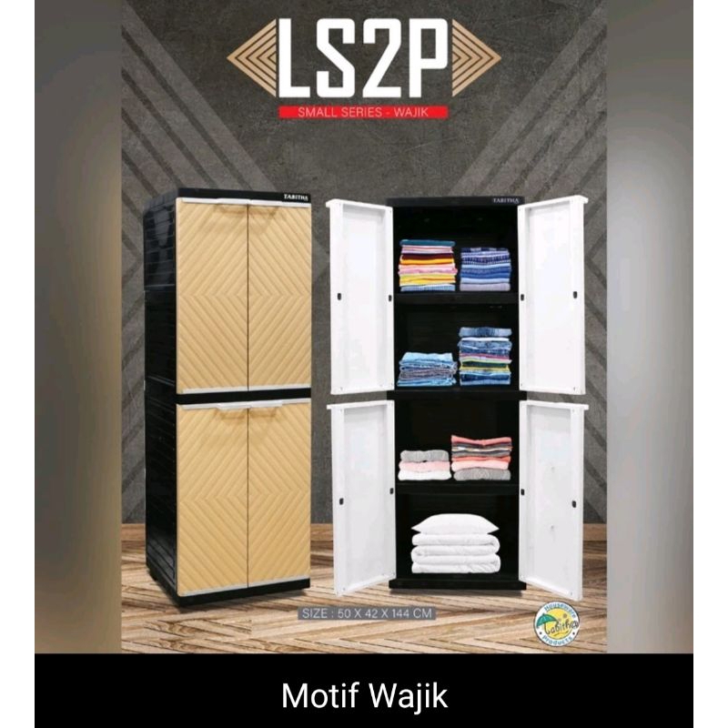 Tabitha LS2P Printing Motif Karakter Lemari Anak 4 Susun Lemari Pakaian Lemari Serbaguna Lemari