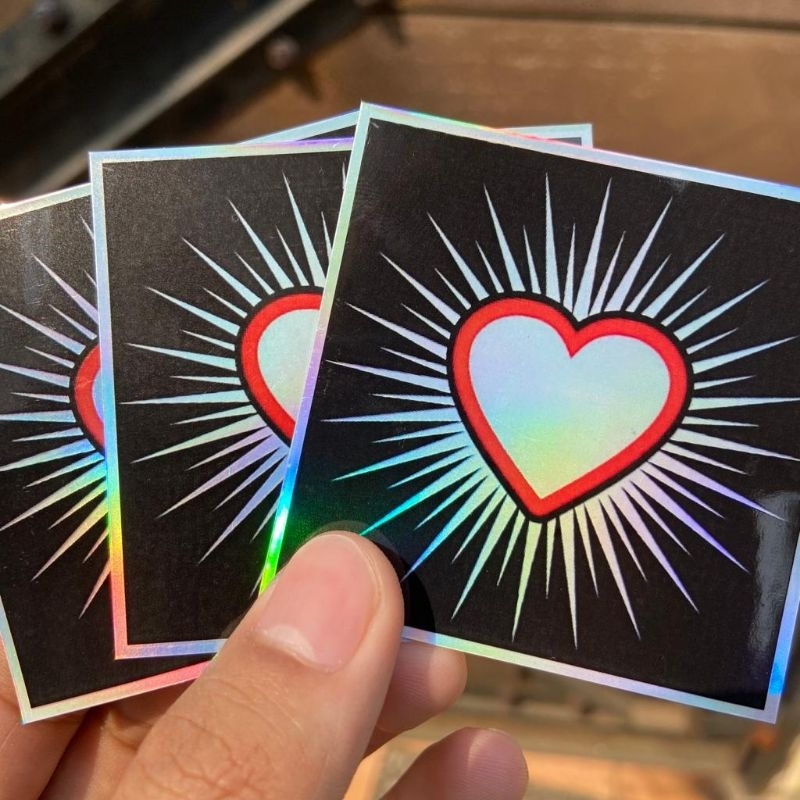 Stiker Psht Hati Bersinar Hologram Keren