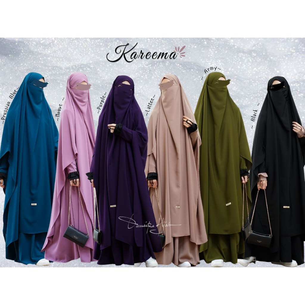 GAMIS SET SYARI | ABAYA SET | SET GAMIS KAREEMA BY DAMAIRA | GAMIS WOLFIS
