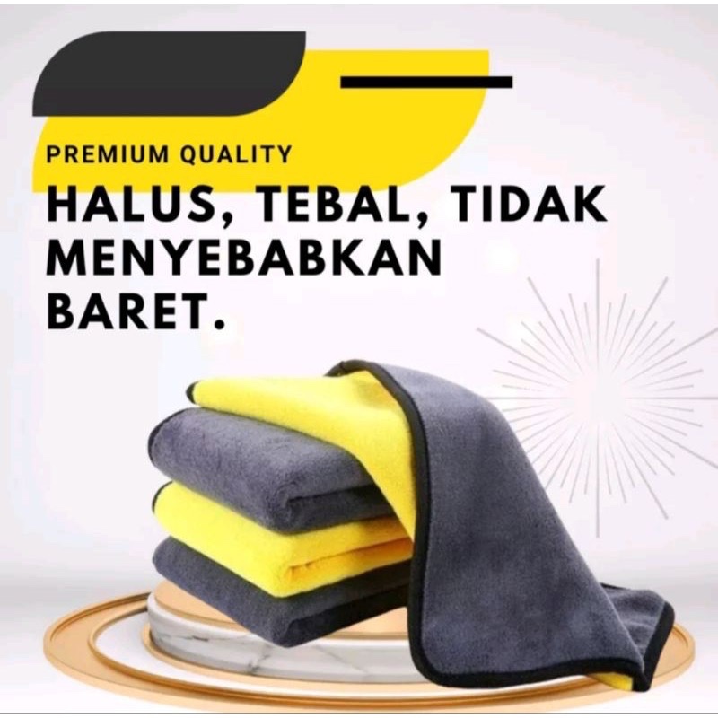 Kain Lap Microfiber Mobil 30x30 cm Lap Serbaguna Kain Lap Mobil 2 Sisi Multifungsi 30 x 30