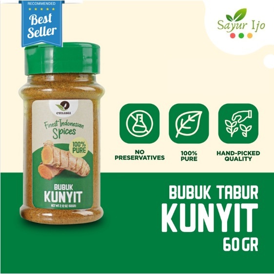 

Emaku Bubuk Kunyit 60 Gram / Botol Turmeric Powder Bumbu Tabur Rempah Masak Instant