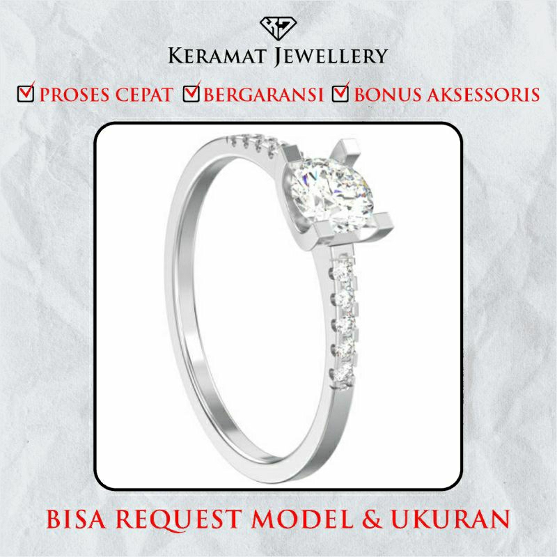 TERLARIS Cincin Couple PALING MURAH Cincin Tunangan Emas Putih Pria Wanita Gratis Ukir Nama