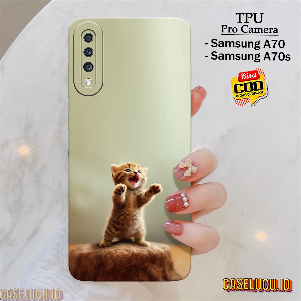 Casing Hp Samsung A70 / A70S Terbaru - Fashion Case Kucing - Case Samsung A70 / A70S - Soft Case Hp 