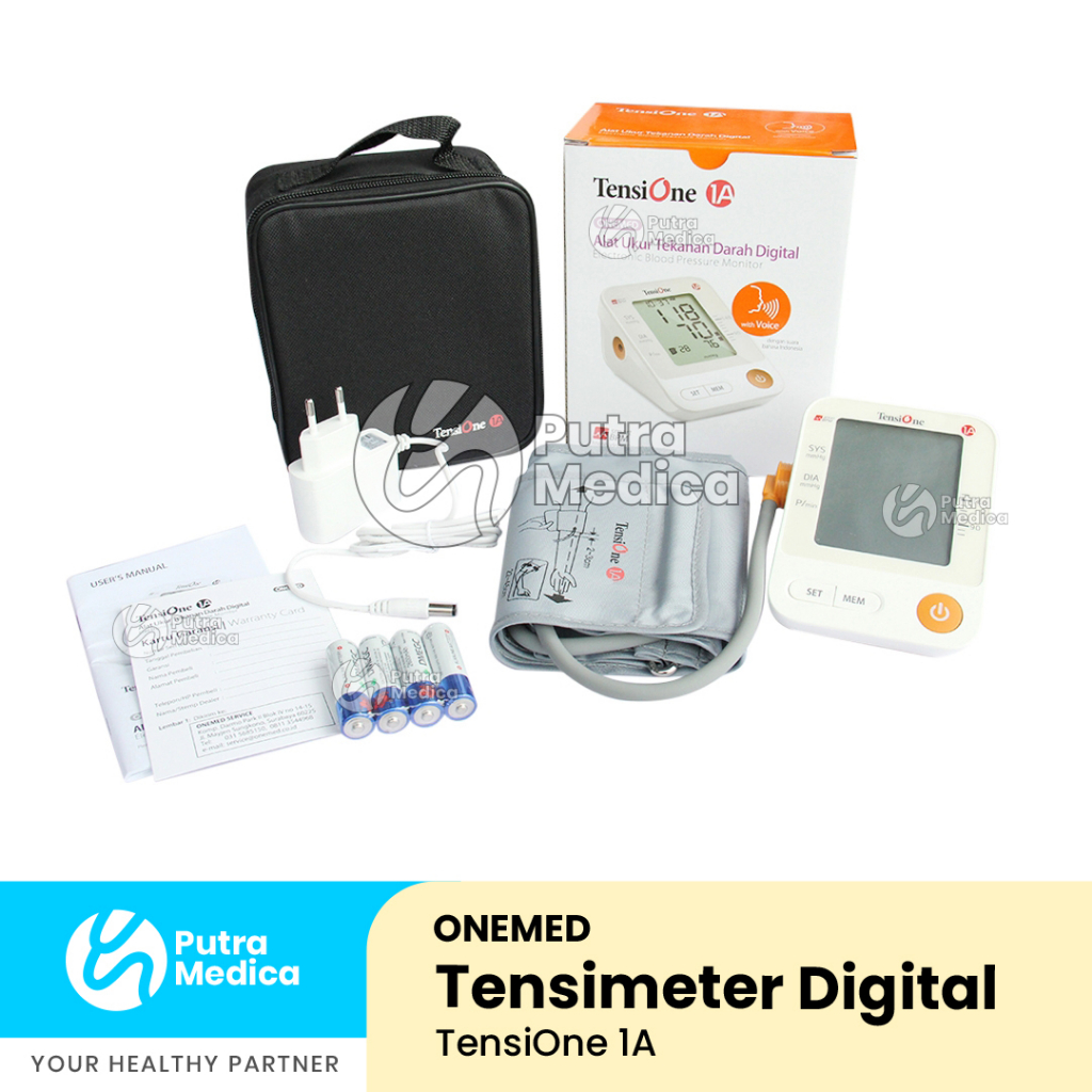 Onemed TensiOne 1A Tensimeter Digital + AC Adaptor / Tensi One Elektrik / Alat Ukur Tekanan Darah