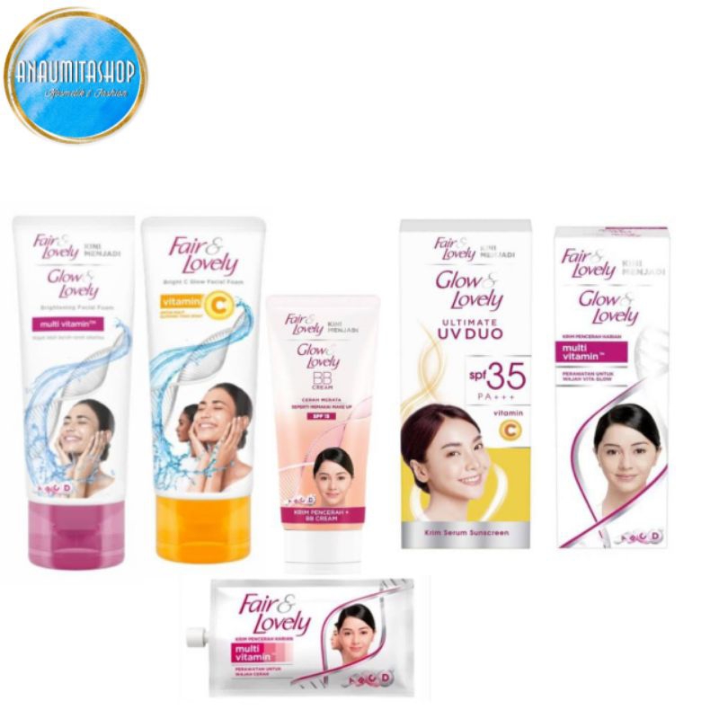 Glow / Fair & Lovely Series Facial Foam fair lovely/Fair & Lovely Cream pencerah/BB Fair & Lovely
