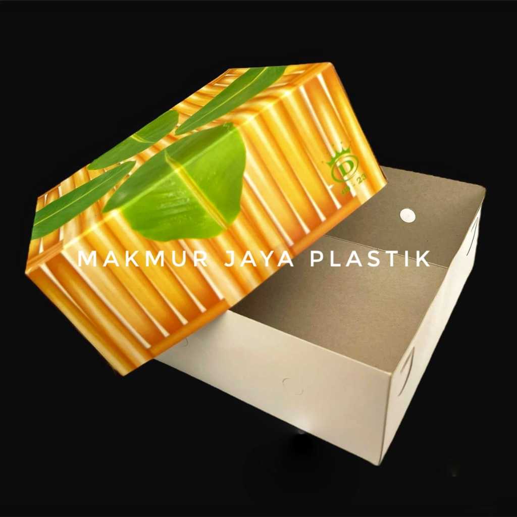 [ 50 pc ] Dus nasi kotak box kardus motif daun djati