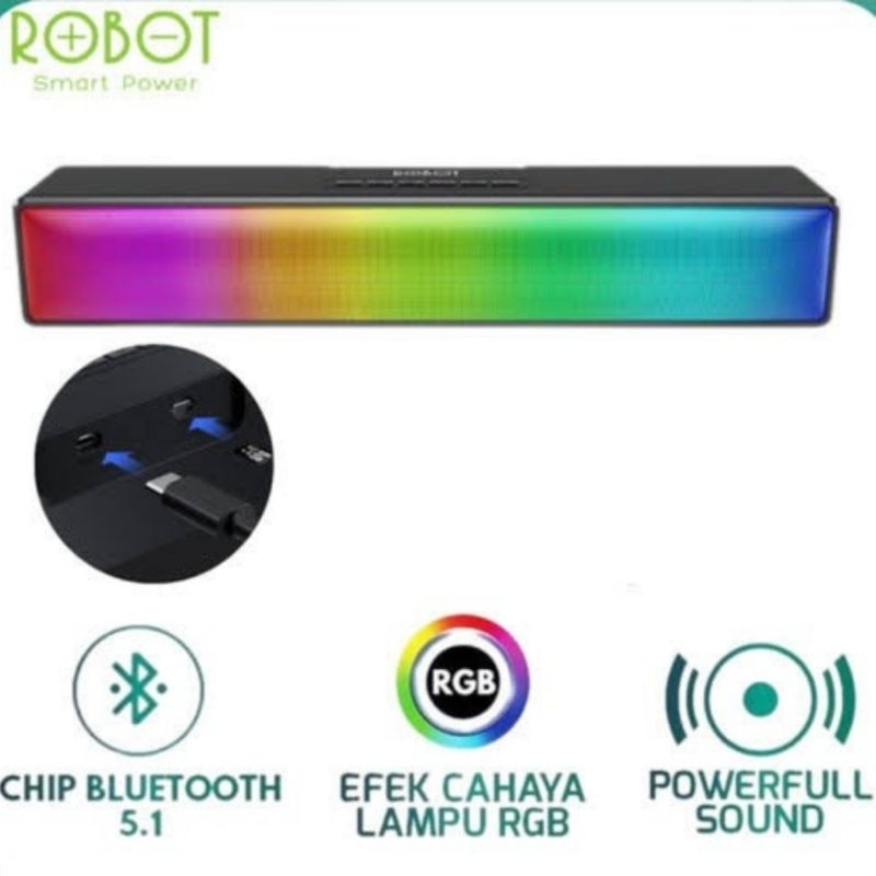 Speaker Soundbar Bluetooth ROBOT RB580 RGB Speaker Portable Robot RB 580