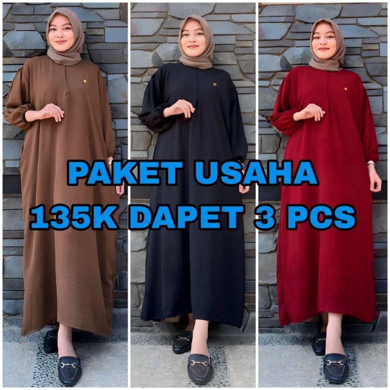 PAKET USAHA 125K//FATHIA DRESS//GAMIS CRINGKEL BUSUI//DRESS FATHIA LD 120