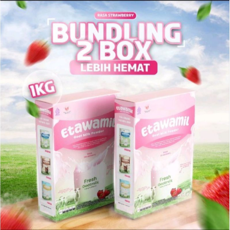 

susu ETAWAMIL susu kambing etawa bubuk rasa strawberry setoberi halal BPOM RI 1kg